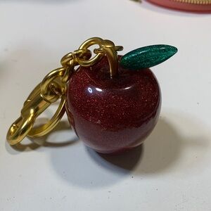 Glittery Red Apple Keychain